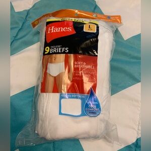 Large Hanes white briefs 9 pack for men